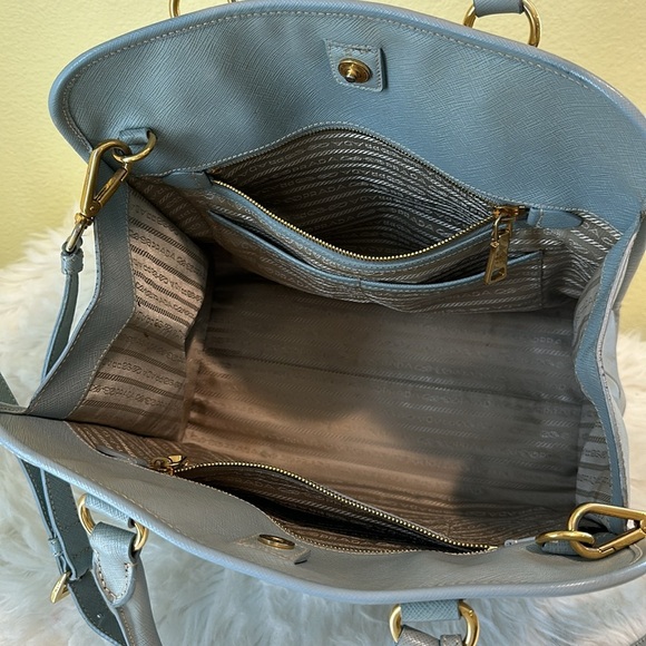 💯Authentic Prada Light Blue Safiano Leather Tote Bag🍀 - Picture 9 of 16